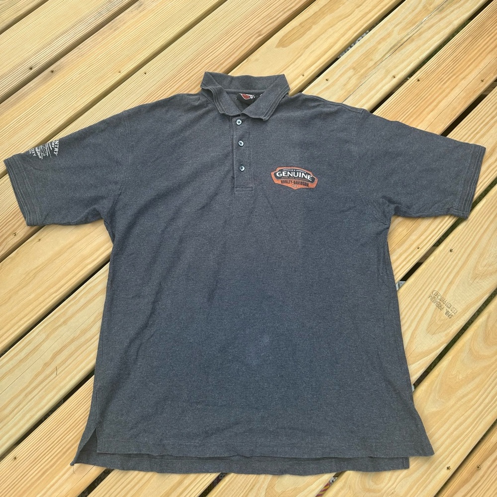 Genuine Harley-Davidson Men's Gray Polo Shirt cement city Michigan